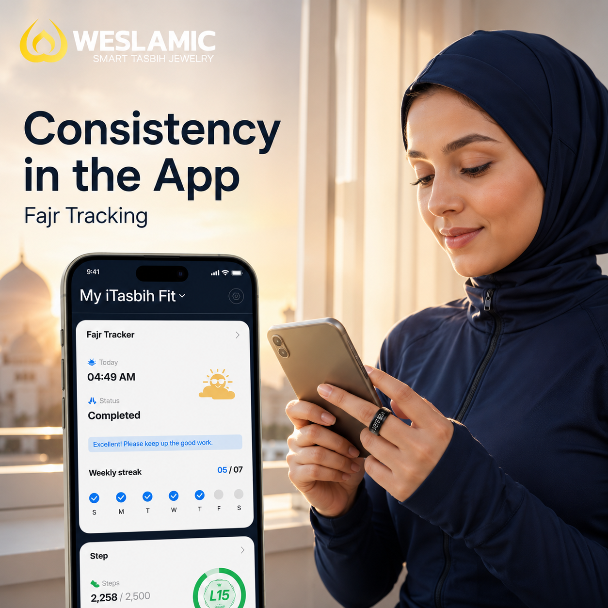 Weslamic iTasbih FIT Ring Smart Dhikr with Health Tracking - Image 7