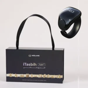 Weslamic Tasbih Counter Ring Muslim Dhikr Digital Counter Black Smart App 5 Sizes